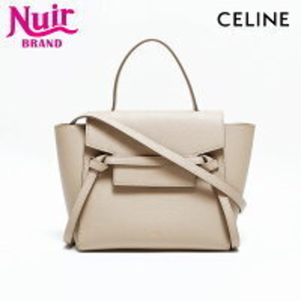 Celine Belt Bag Leather Handbag Beige